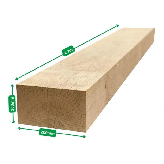 Embalagem com 40 dormentes de madeira | 1,2 m x 200 mm x 100 mm